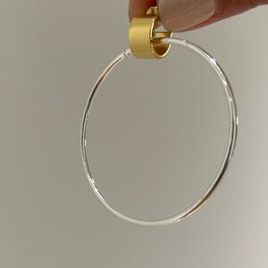 Mixed gold/silver hoops - Faye Medium Knockers in Two Tone